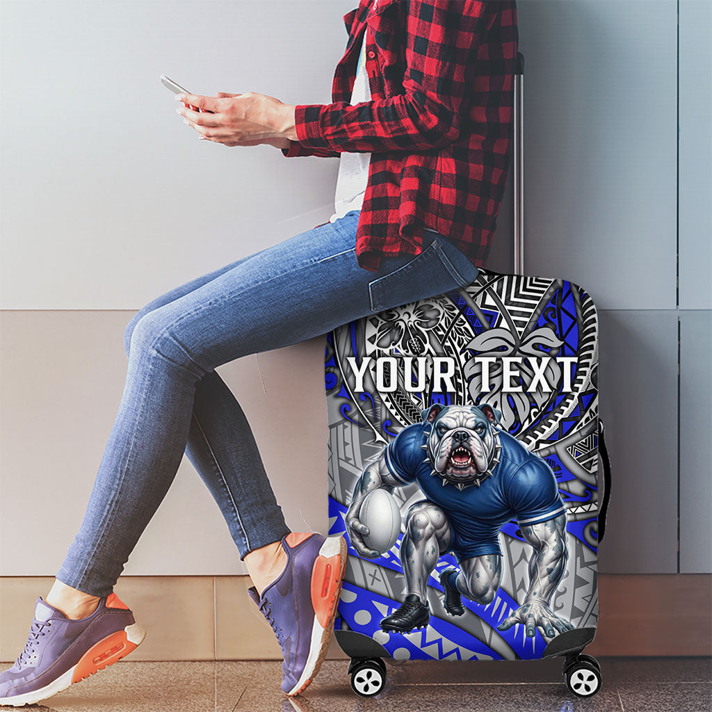 Personalised Canterbury-Bankstown Bulldogs Luggage Cover Polynesian Tribal Art Style With Powerful Bulldog Mascot