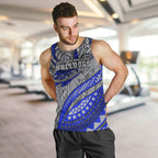 Personalised Canterbury-Bankstown Bulldogs Men Tank Top Polynesian Tribal Art Style With Powerful Bulldog Mascot