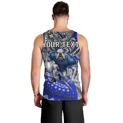 Personalised Canterbury-Bankstown Bulldogs Men Tank Top Polynesian Tribal Art Style With Powerful Bulldog Mascot