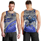 Personalised Canterbury-Bankstown Bulldogs Men Tank Top Polynesian Tribal Art Style With Powerful Bulldog Mascot