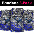 Personalised Canterbury-Bankstown Bulldogs Neck Gaiter Polynesian Tribal Art Style With Powerful Bulldog Mascot