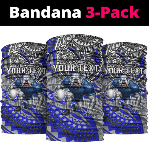 Personalised Canterbury-Bankstown Bulldogs Neck Gaiter Polynesian Tribal Art Style With Powerful Bulldog Mascot