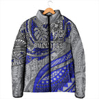 Personalised Canterbury-Bankstown Bulldogs Padded Jacket Polynesian Tribal Art Style With Powerful Bulldog Mascot