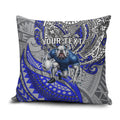 Personalised Canterbury-Bankstown Bulldogs Pillow Cover Polynesian Tribal Art Style With Powerful Bulldog Mascot