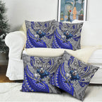 Personalised Canterbury-Bankstown Bulldogs Pillow Cover Polynesian Tribal Art Style With Powerful Bulldog Mascot