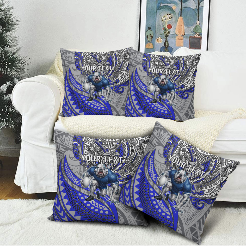 Personalised Canterbury-Bankstown Bulldogs Pillow Cover Polynesian Tribal Art Style With Powerful Bulldog Mascot