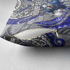 Personalised Canterbury-Bankstown Bulldogs Pillow Cover Polynesian Tribal Art Style With Powerful Bulldog Mascot