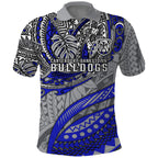 Personalised Canterbury-Bankstown Bulldogs Polo Shirt Polynesian Tribal Art Style With Powerful Bulldog Mascot