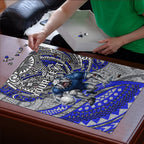 Personalised Canterbury-Bankstown Bulldogs Puzzle Polynesian Tribal Art Style With Powerful Bulldog Mascot
