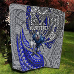 Personalised Canterbury-Bankstown Bulldogs Quilt Polynesian Tribal Art Style With Powerful Bulldog Mascot