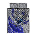 Personalised Canterbury-Bankstown Bulldogs Quilt Bed Set Polynesian Tribal Art Style With Powerful Bulldog Mascot