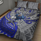 Personalised Canterbury-Bankstown Bulldogs Quilt Bed Set Polynesian Tribal Art Style With Powerful Bulldog Mascot