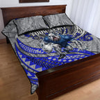 Personalised Canterbury-Bankstown Bulldogs Quilt Bed Set Polynesian Tribal Art Style With Powerful Bulldog Mascot