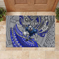 Personalised Canterbury-Bankstown Bulldogs Rubber Doormat Polynesian Tribal Art Style With Powerful Bulldog Mascot