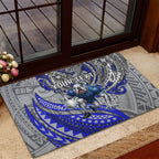 Personalised Canterbury-Bankstown Bulldogs Rubber Doormat Polynesian Tribal Art Style With Powerful Bulldog Mascot