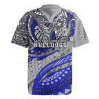 Personalised Canterbury-Bankstown Bulldogs Rugby Jersey Polynesian Tribal Art Style With Powerful Bulldog Mascot