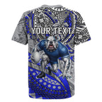 Personalised Canterbury-Bankstown Bulldogs Rugby Jersey Polynesian Tribal Art Style With Powerful Bulldog Mascot