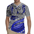 Personalised Canterbury-Bankstown Bulldogs Rugby Jersey Polynesian Tribal Art Style With Powerful Bulldog Mascot