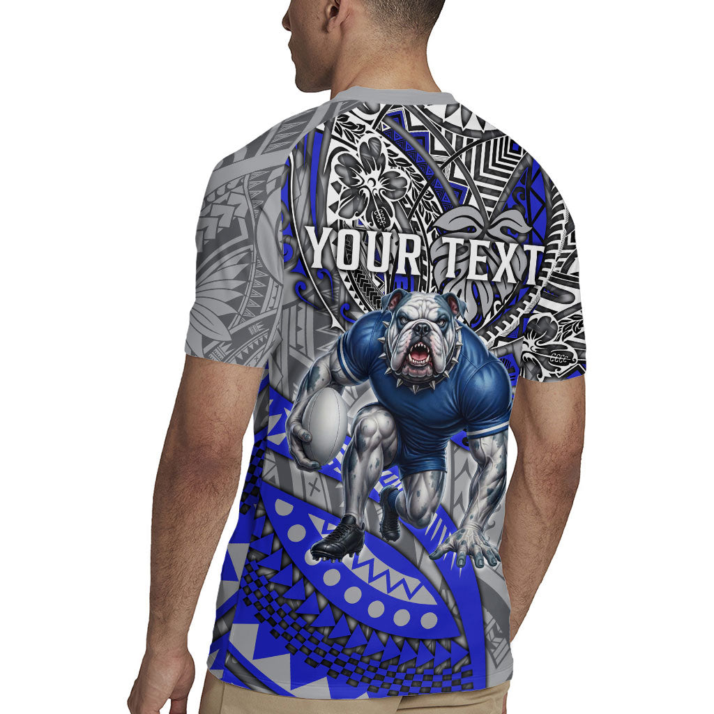 Personalised Canterbury-Bankstown Bulldogs Rugby Jersey Polynesian Tribal Art Style With Powerful Bulldog Mascot