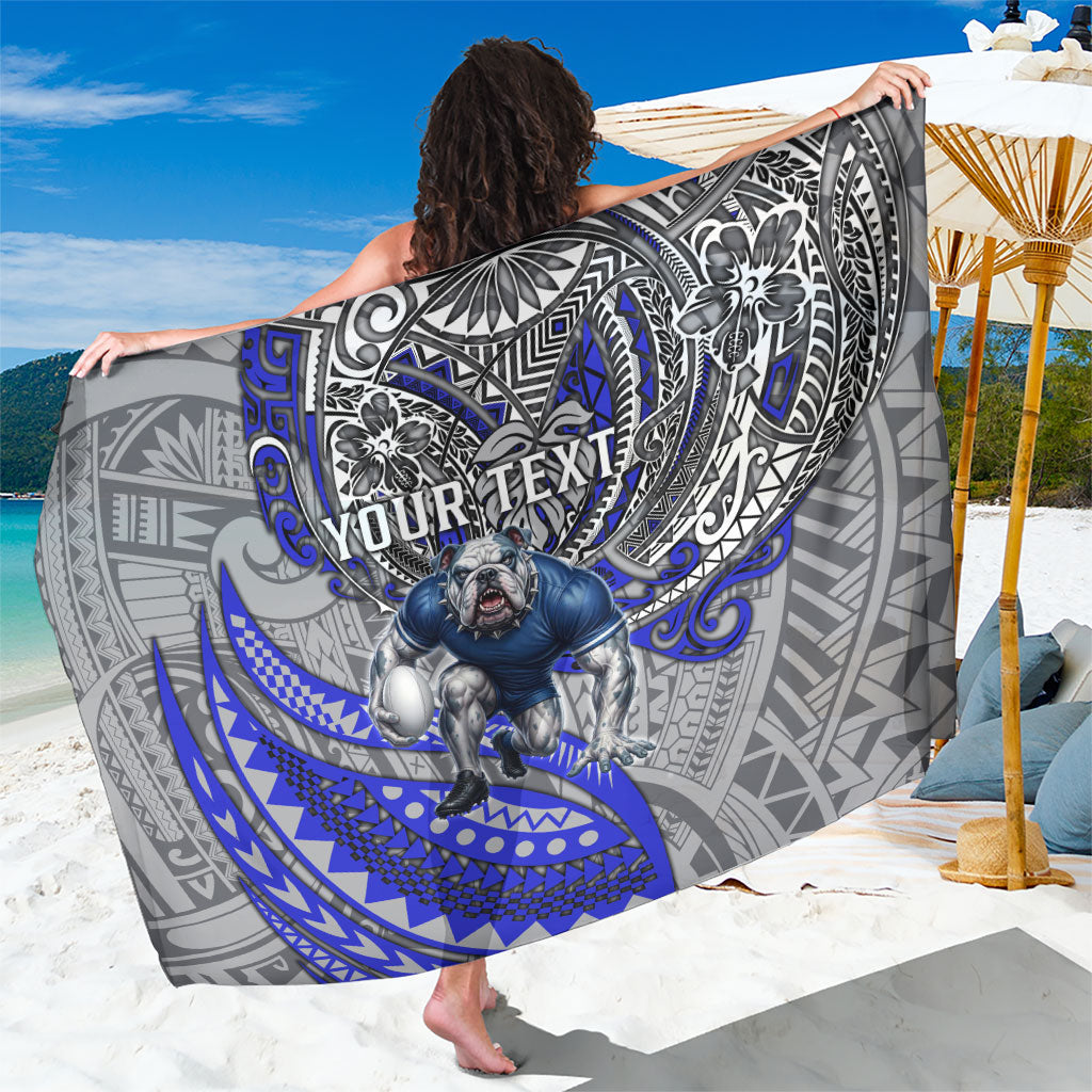 Personalised Canterbury-Bankstown Bulldogs Sarong Polynesian Tribal Art Style With Powerful Bulldog Mascot