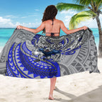 Personalised Canterbury-Bankstown Bulldogs Sarong Polynesian Tribal Art Style With Powerful Bulldog Mascot