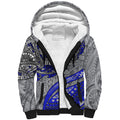 Personalised Canterbury-Bankstown Bulldogs Sherpa Hoodie Polynesian Tribal Art Style With Powerful Bulldog Mascot