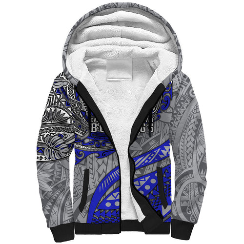 Personalised Canterbury-Bankstown Bulldogs Sherpa Hoodie Polynesian Tribal Art Style With Powerful Bulldog Mascot