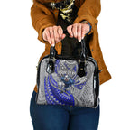 Personalised Canterbury-Bankstown Bulldogs Shoulder Handbag Polynesian Tribal Art Style With Powerful Bulldog Mascot