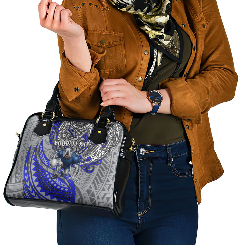 Personalised Canterbury-Bankstown Bulldogs Shoulder Handbag Polynesian Tribal Art Style With Powerful Bulldog Mascot
