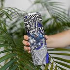 Personalised Canterbury-Bankstown Bulldogs Skinny Tumbler Polynesian Tribal Art Style With Powerful Bulldog Mascot