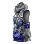 Personalised Canterbury-Bankstown Bulldogs Sleeveless Hoodie Polynesian Tribal Art Style With Powerful Bulldog Mascot