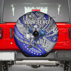 Personalised Canterbury-Bankstown Bulldogs Spare Tire Cover Polynesian Tribal Art Style With Powerful Bulldog Mascot