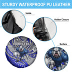 Personalised Canterbury-Bankstown Bulldogs Spare Tire Cover Polynesian Tribal Art Style With Powerful Bulldog Mascot
