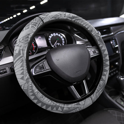 Canterbury-Bankstown Bulldogs Steering Wheel Cover Polynesian Tribal Art Style With Powerful Bulldog Mascot