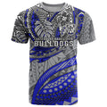 Personalised Canterbury-Bankstown Bulldogs T Shirt Polynesian Tribal Art Style With Powerful Bulldog Mascot