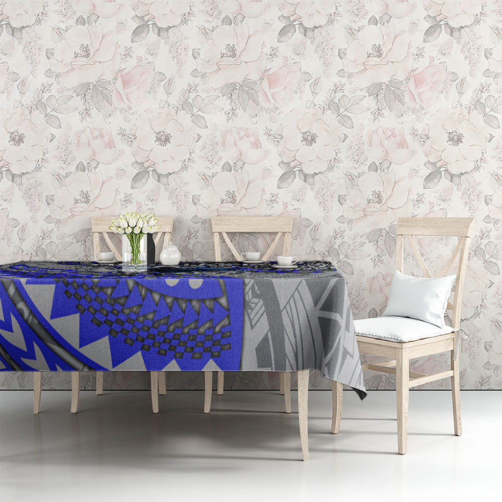 Personalised Canterbury-Bankstown Bulldogs Tablecloth Polynesian Tribal Art Style With Powerful Bulldog Mascot
