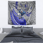 Personalised Canterbury-Bankstown Bulldogs Tapestry Polynesian Tribal Art Style With Powerful Bulldog Mascot