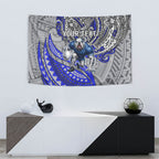 Personalised Canterbury-Bankstown Bulldogs Tapestry Polynesian Tribal Art Style With Powerful Bulldog Mascot