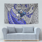 Personalised Canterbury-Bankstown Bulldogs Tapestry Polynesian Tribal Art Style With Powerful Bulldog Mascot