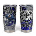 Personalised Canterbury-Bankstown Bulldogs Tumbler Cup Polynesian Tribal Art Style With Powerful Bulldog Mascot