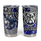 Personalised Canterbury-Bankstown Bulldogs Tumbler Cup Polynesian Tribal Art Style With Powerful Bulldog Mascot