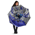 Personalised Canterbury-Bankstown Bulldogs Umbrella Polynesian Tribal Art Style With Powerful Bulldog Mascot