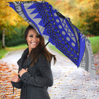 Personalised Canterbury-Bankstown Bulldogs Umbrella Polynesian Tribal Art Style With Powerful Bulldog Mascot