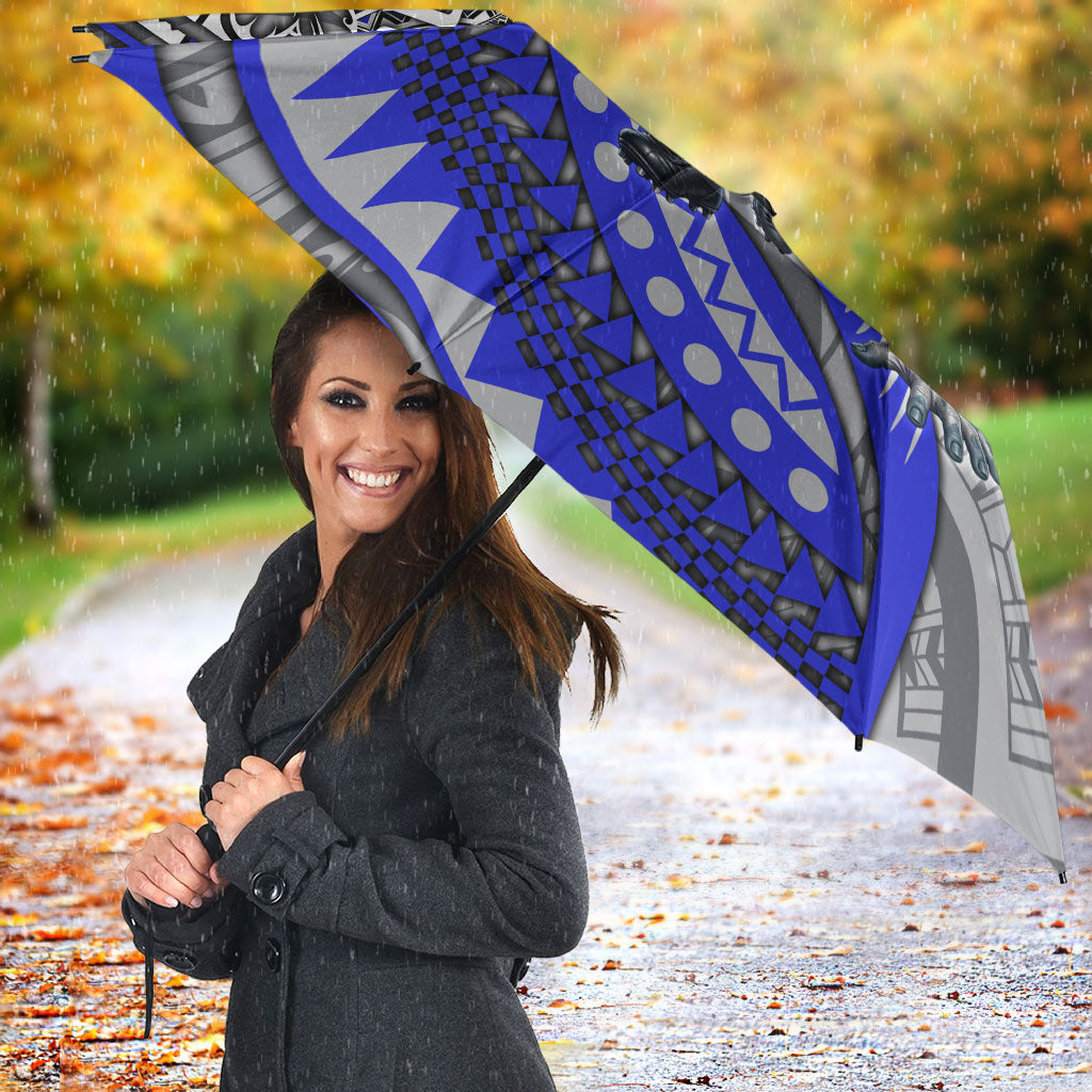 Personalised Canterbury-Bankstown Bulldogs Umbrella Polynesian Tribal Art Style With Powerful Bulldog Mascot