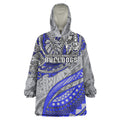 Personalised Canterbury-Bankstown Bulldogs Wearable Blanket Hoodie Polynesian Tribal Art Style With Powerful Bulldog Mascot