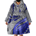 Personalised Canterbury-Bankstown Bulldogs Wearable Blanket Hoodie Polynesian Tribal Art Style With Powerful Bulldog Mascot