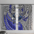 Personalised Canterbury-Bankstown Bulldogs Window Curtain Polynesian Tribal Art Style With Powerful Bulldog Mascot