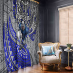 Personalised Canterbury-Bankstown Bulldogs Window Curtain Polynesian Tribal Art Style With Powerful Bulldog Mascot