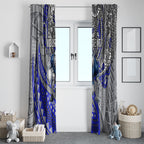 Personalised Canterbury-Bankstown Bulldogs Window Curtain Polynesian Tribal Art Style With Powerful Bulldog Mascot