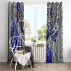 Personalised Canterbury-Bankstown Bulldogs Window Curtain Polynesian Tribal Art Style With Powerful Bulldog Mascot